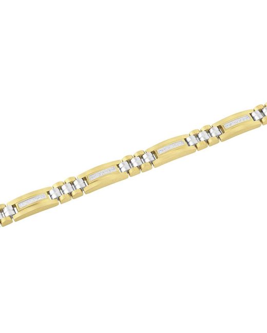 Robert Alton Metallic 1/4Ctw Diamond Stainless Steel Finish Bracelet for men