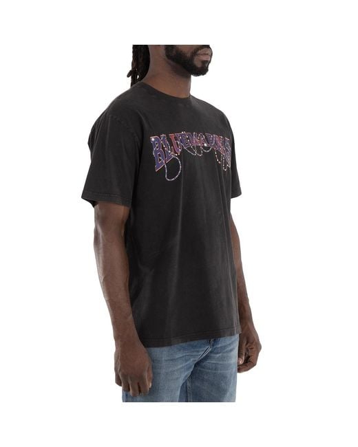 Bluemarble Black "Mardi Gras" Print T-Shirt for men