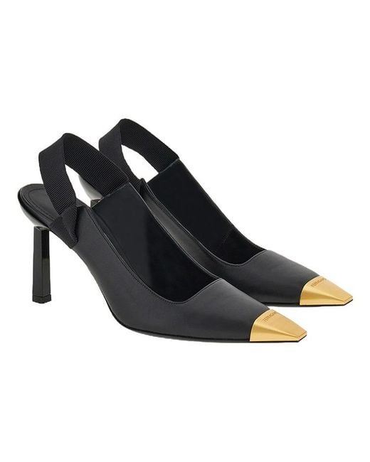 Ferragamo Black Alhena 85 Pointed-Toe Slingback High Heels