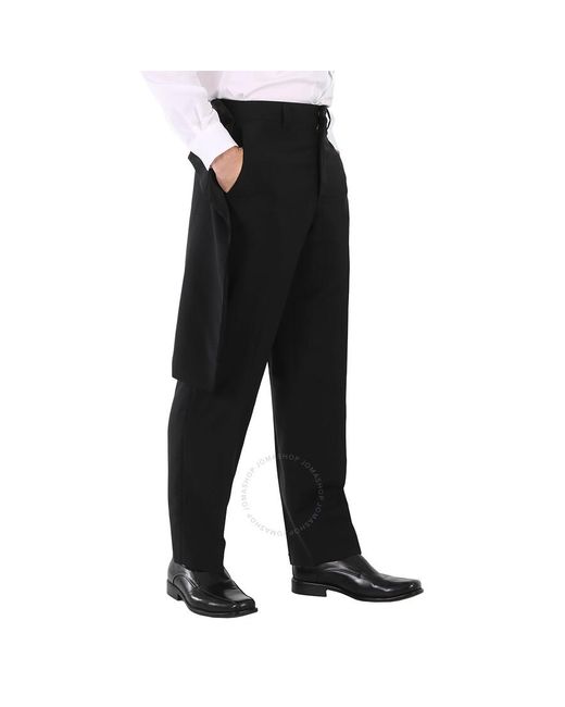 Burberry Black Cape Detail Tailored Trousers for men