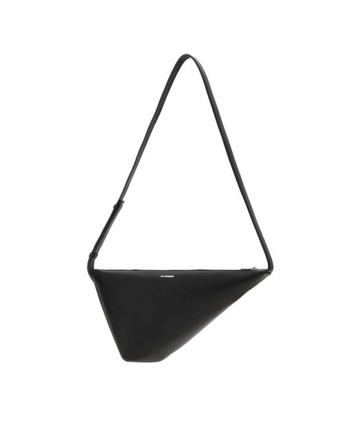 Jil Sander Black Leather Triangle Crossbody Bag 001 Borse A Mano for men