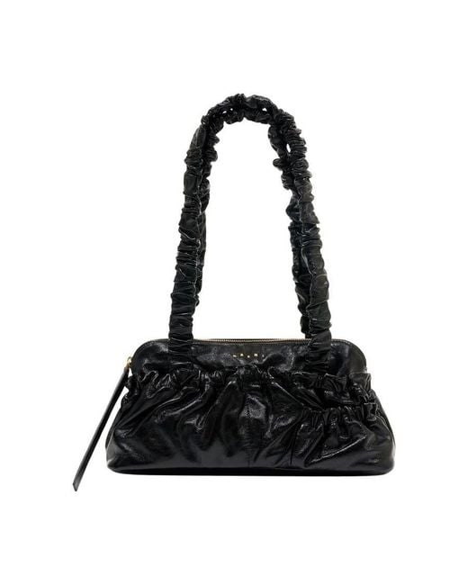 Marni Black Gathered Ew Shoulder Bag