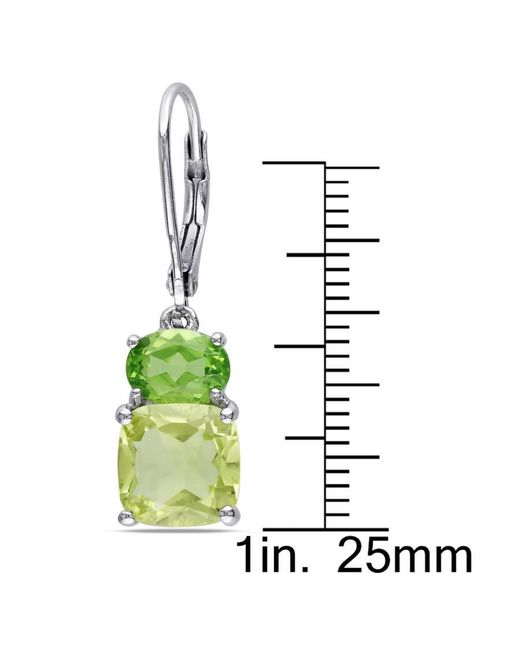 Amour Green 5 7/8 Ct Tgw Peridot And Lemon Quartz Leverback Earrings