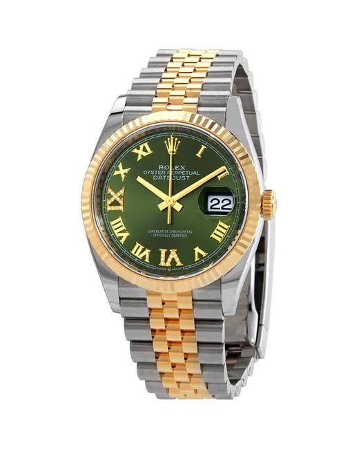 Rolex Datejust 36 Olive Green Diamond 