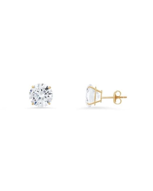 Kylie Harper Metallic 10K Petite 4Mm Round-Cut Cubic Zirconia Cz Stud Earrings
