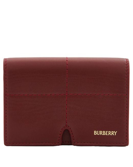Burberry Red Snip Logo Printed Card Case