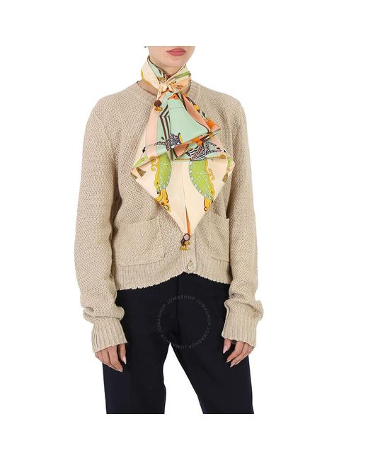 Tory Burch Natural Double-sided Silk Square Scarf