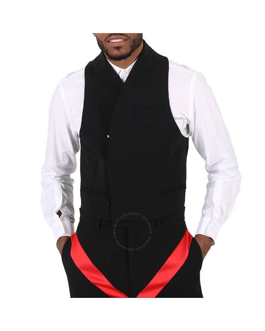Ferragamo Black Double Breasted Slim Fit Waistcoat for men