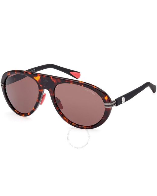 Moncler Red Pilot Sunglasses Ml0240 52e 57 for men