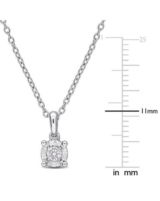 Created Forever Metallic 1/10 Ct Tw Lab-Grown Diamond Solitaire Pendant With Chain for men
