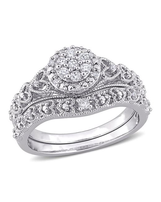 Amour Metallic 1/5 Ct Tw Diamond Vintage Bridal Set