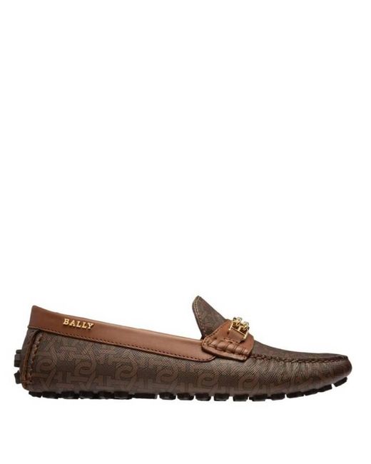 Bally Brown Lezy B-Monogram Tpu Drivers, Brand Size 36 Us