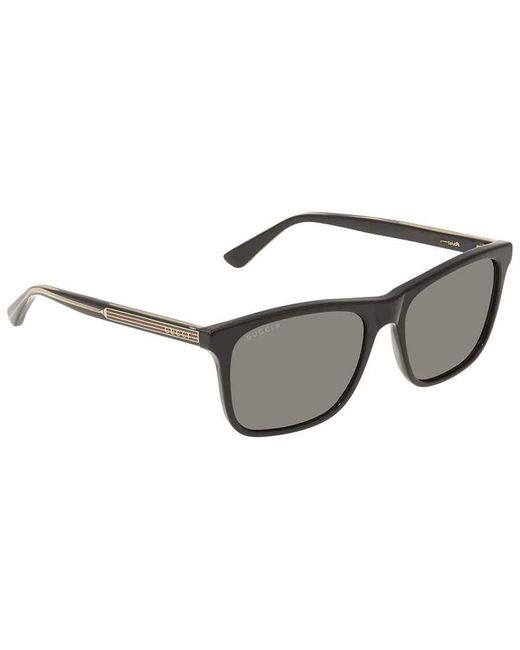 Gucci Gray Grey Polarized Rectangular Mens Sunglasses  007 57 for men
