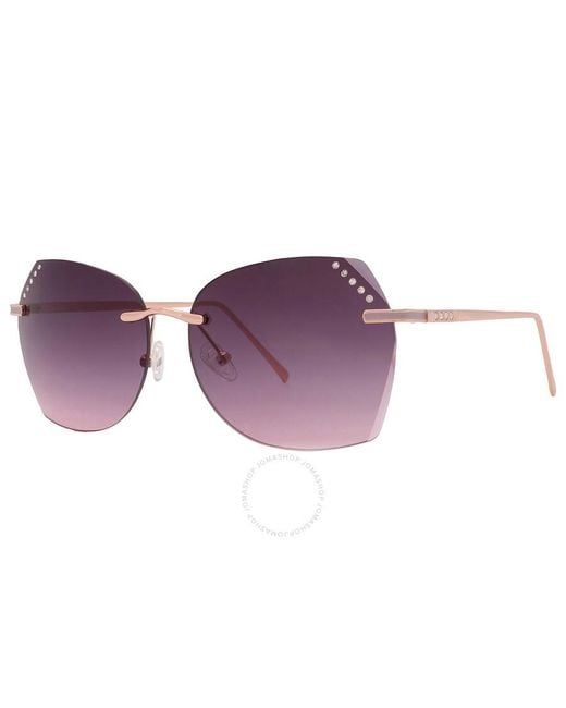 Guess Factory Purple Gradient Bordeax Butterfly Sunglasses Gf0384 28t 61