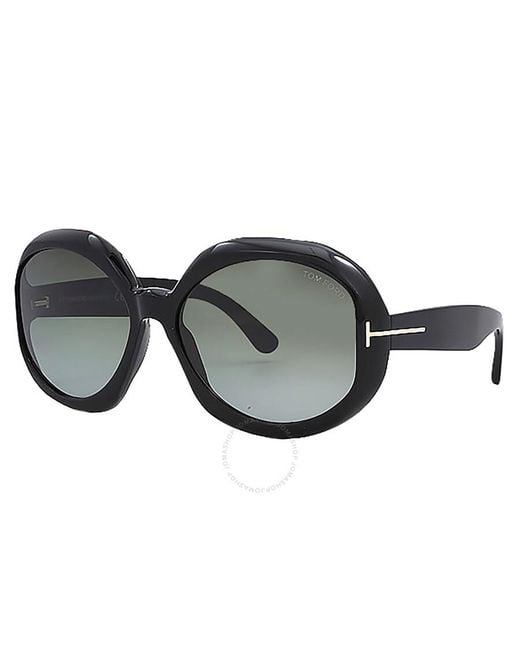 Tom Ford Gray Georgia Smoke Gradient Geometric Sunglasses Ft1011 01b 62