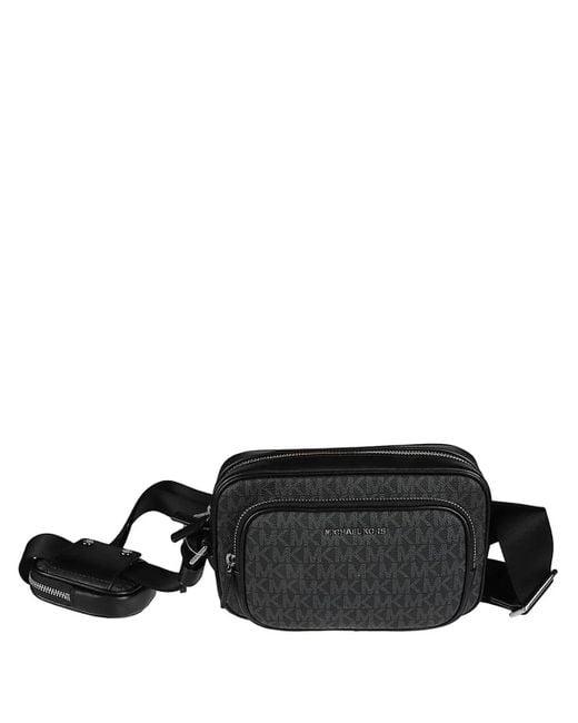 Michael Kors Black Hudson Signature Logo Camera Bag for men