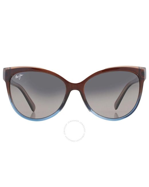 Maui Jim Gray Olu Olu Neutral Cat Eye Sunglasses Gs537-01f 57