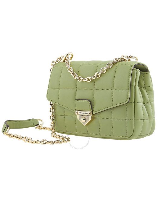 Michael Kors Green Soho Small Leather And Chain Shoulder Bag