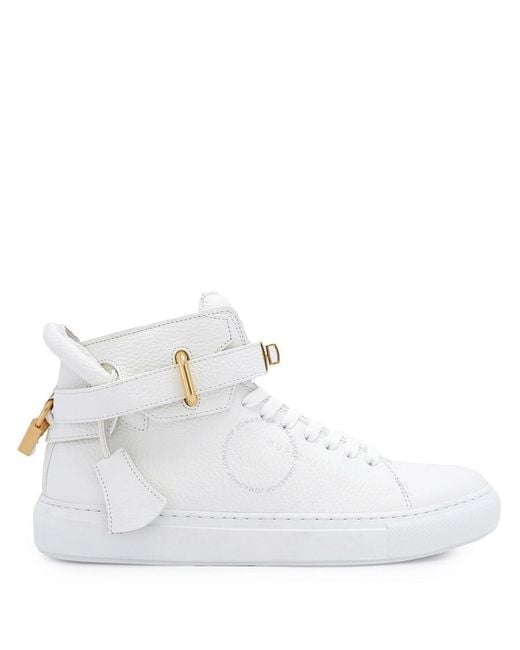 Buscemi White High-top 100 Alce Belted Leather Sneakers for men