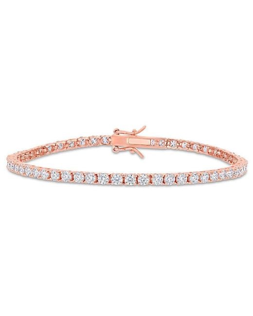 Amour Pink 5 1/10 Ct Dew Created Moissanite Tennis Bracelet