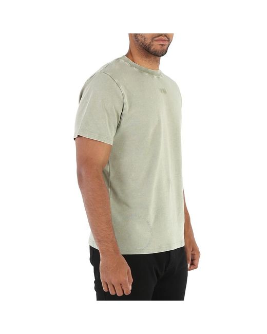 Gcds Green Military Overdyed Logo Regular T-shirt for men
