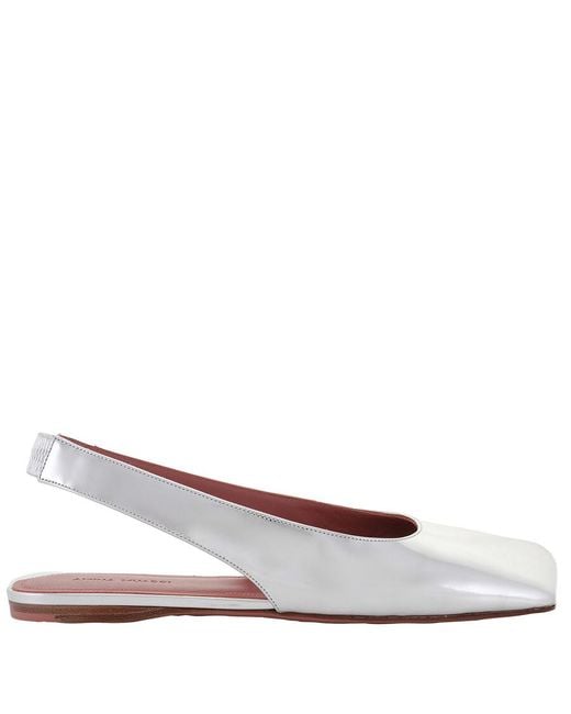 AMINA MUADDI Brown Mirror Ane Slingback Flats