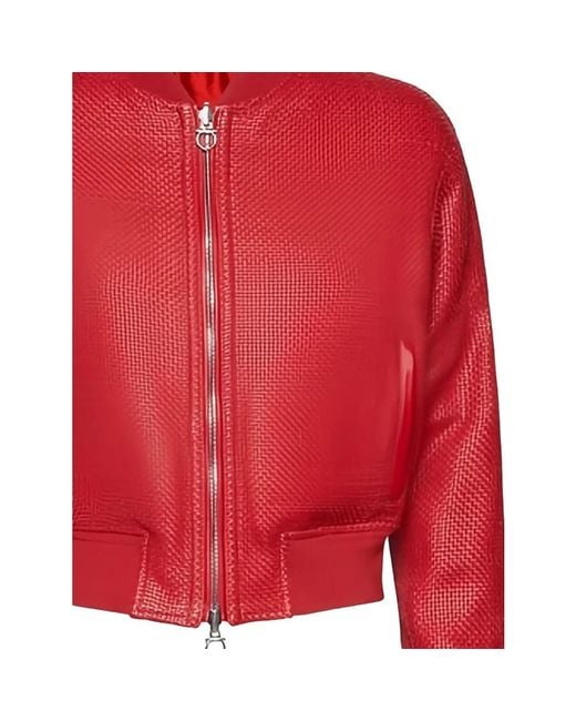 Ferragamo Red Leather-Long Jachet