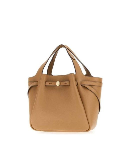 Tory Burch Brown Camel Leather Romy Bucket Bag Tiramisu Borse A Mano