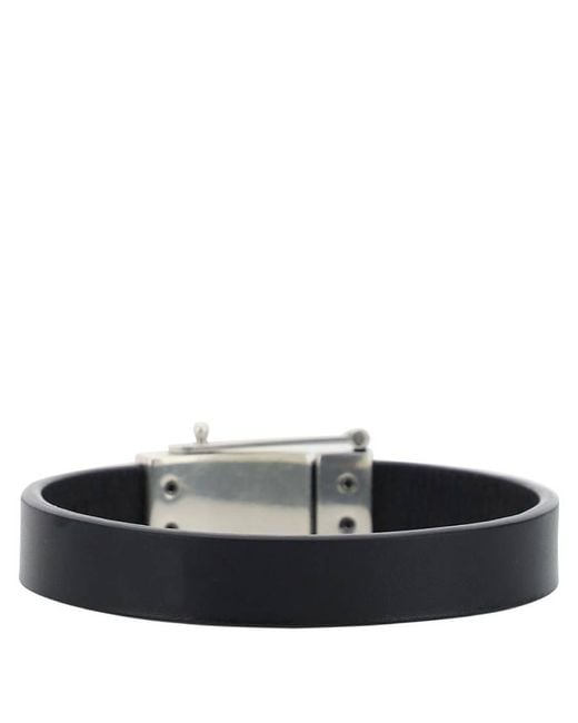 Saint Laurent Black Leather Bracelet for men