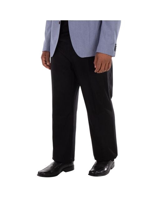 Boss Blue Straight Waistband Wool Pants for men