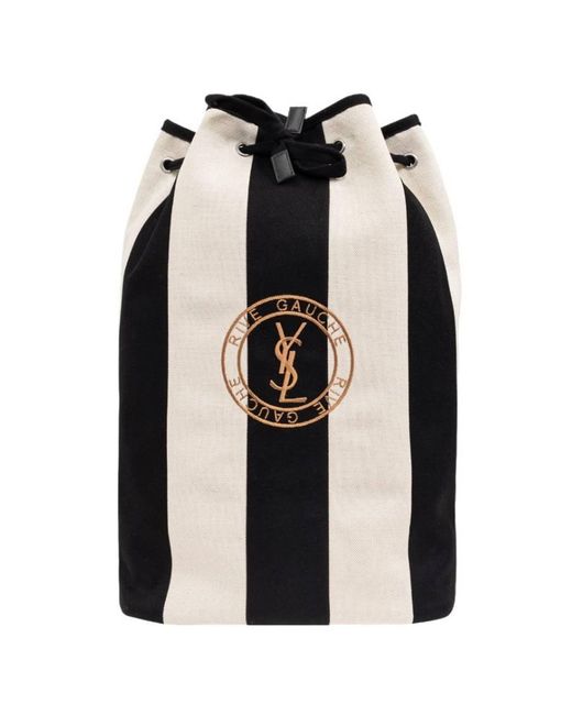 Saint Laurent Black Rive Gauche Canvas Backpack for men