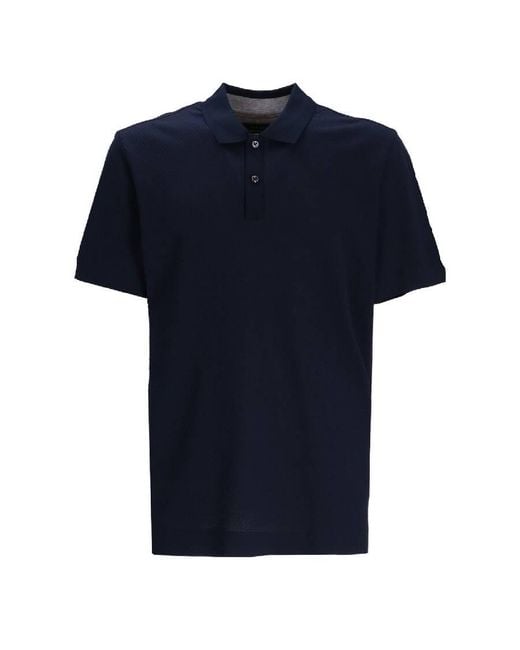 Boss Blue Jacquard Bubble Cotton-Silk Polo Shirt for men