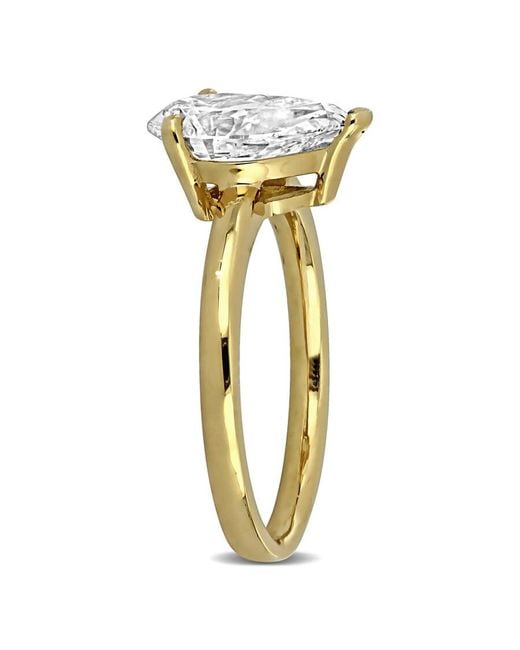 Created Forever Metallic 2Ct Tw Pear-Shaped Lab Grown Diamond Solitaire Engagement Ring