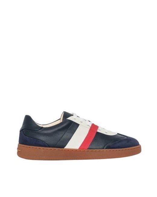 Ferragamo Blue Garda Low Leather Sneaker