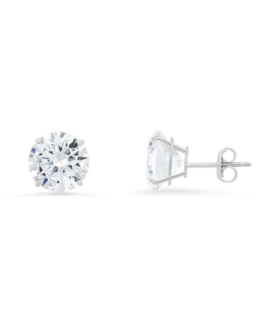 Kylie Harper Metallic 10K 8Mm Round-Cut Cubic Zirconia Cz Stud Earrings