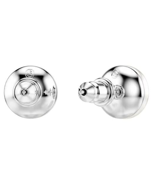 Swarovski Metallic Matrix Crystal Pearl Stud Earrings