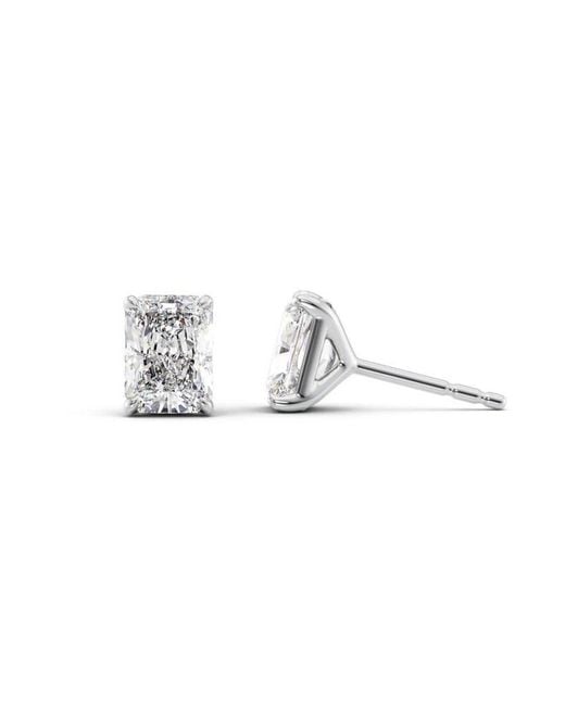 Tresorra Metallic 14K 4 Ctw Radiant Cut Lab-Grown Diamond Igi Certified Stud Earrings