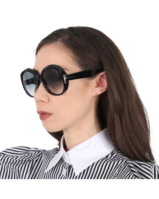 Tom Ford Brown Annabelle Smoke Gradient Oversized Sunglasses Ft1010 01b 62