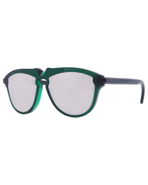 Burberry Green Light Grey Silver Mirror Pilot Sunglasses Be4417u 41046g 58 for men