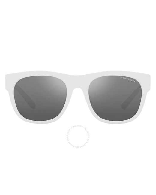Armani Exchange Gray Mirrored Silver Square Sunglasses Ax4128su 81566g 55 for men