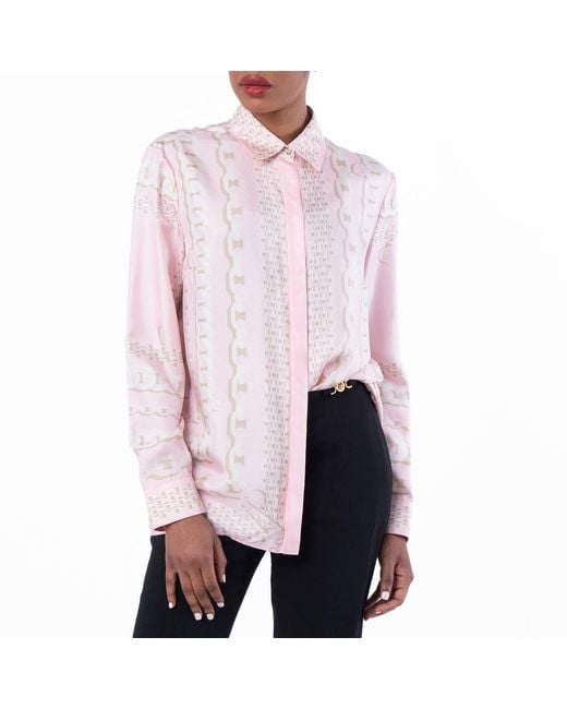 Versace Pink Classic Treasure Silk Shirt