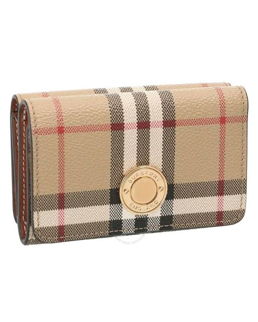 Burberry Natural Archive Ladies Vintage Check-Printed Press-Stud Folded Wallet