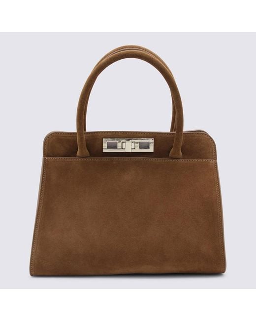 Fabiana Filippi Brown Suede Top Handle Bag