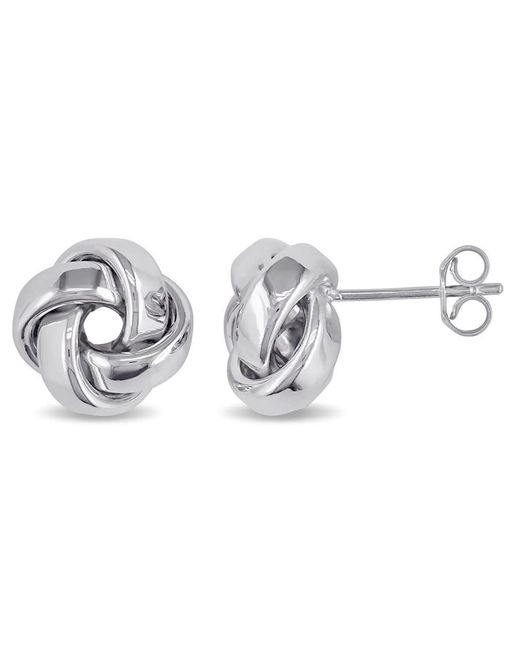 Amour Metallic 10Mm Love Knot Stud Earrings