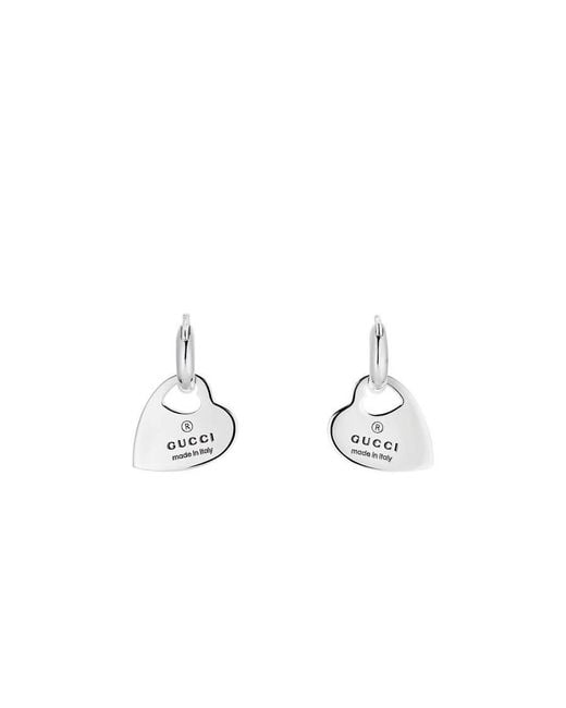 Gucci Metallic Hoop Earrings With Heart Pendants Ybd796302001