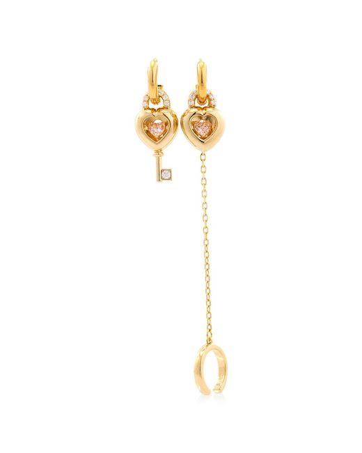 Swarovski Metallic Idyllia Drop Earrings With Ear Cuff