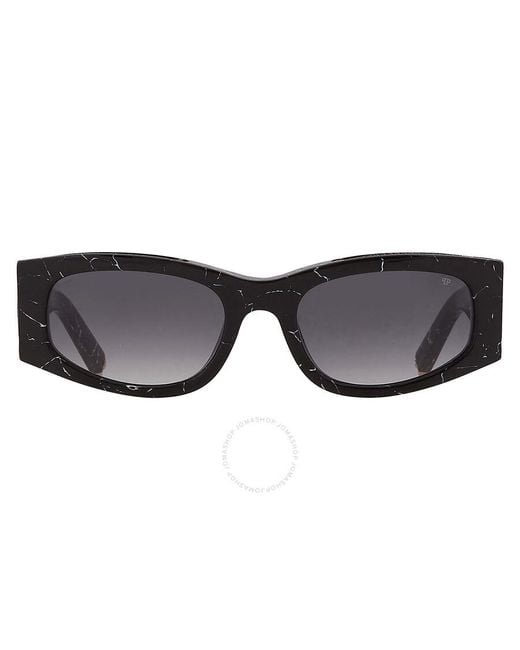 Philipp Plein Black Grey Gradient Oval Sunglasses Spp025s 0869 55