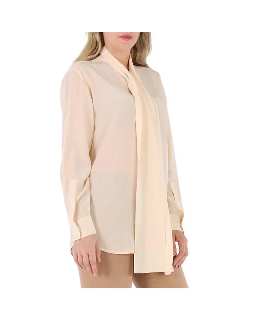 Burberry Natural Kimmy Silk Pussy Bow Blouse