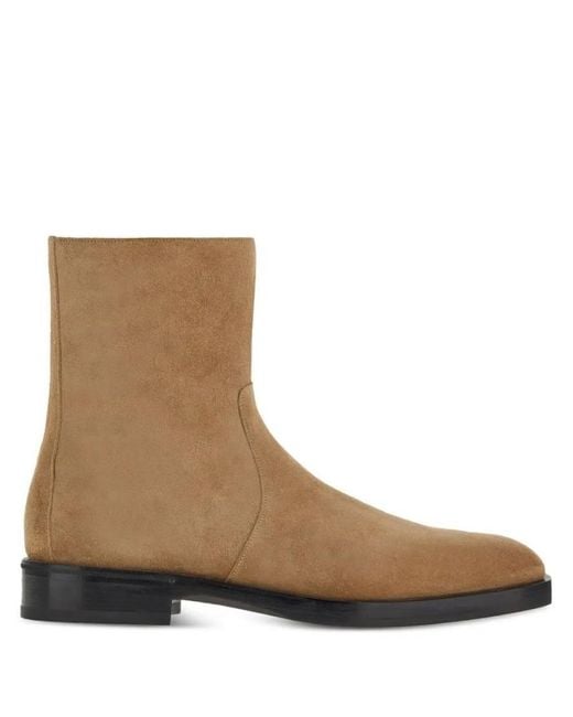 Ferragamo Brown Gerald Calf Suede Ankle Boots for men