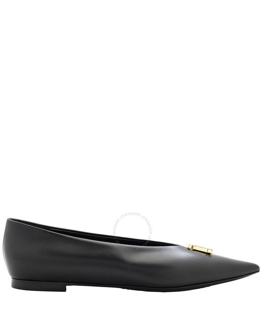 Burberry Black Ezra Tb Monogram Motif Ballet Flats, Brand Size 40 Us